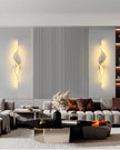 Modern Living Room Long Wall Lights with Anlter Design Gold Black TV Background Decorative Wall Lamp for Bedroom Remote Control