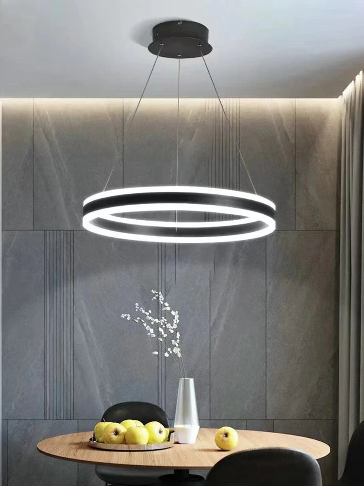 Modern Ring LED Chandelier Dimmable for Tables Dining Living Room Bedroom Kitchen Island Pendant Lamp Home Decor lusters Fixture