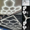 Honeycomb LED Rectangle Lighting Office Gym Desk Barber Workshop Ceiling pendant Light Color change Dimmable Garage Hexagon Lamp