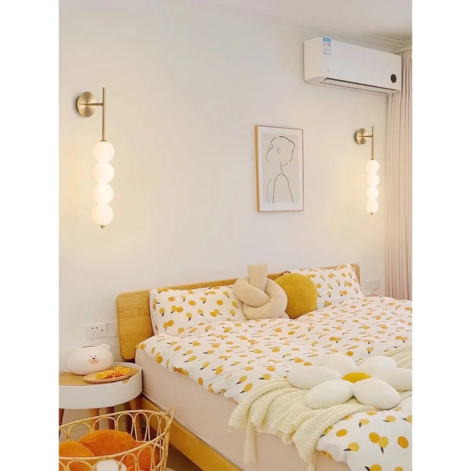 Nordic Wind Gourd Wall Lamp Minimalist LED Milky White Light For Living Room Study Bedroom Bedside Home Decoration Light Fixture