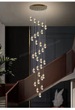 Nordic Crystal Chandelier for Living Room Villa Ceiling Chandeliers Duplex Loft Hanging Lamps Stairscase Suspended Pendant Lamps
