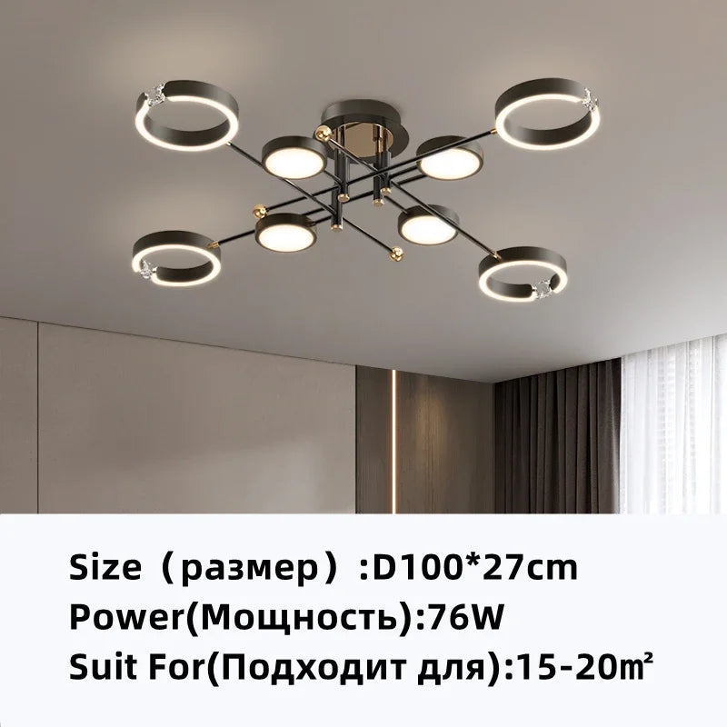 Modern Luxury Nordic Style Aluminum Circle Shaped LED Pendant Light Art Creative Lamp for Living Room Home Decoration Chandelier
