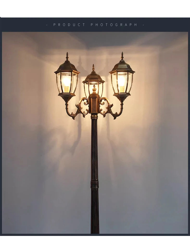 Waterproof high LED retro outdoor landscape courtyard 3m European style outdoor lawn lamp villa household garden street lighting