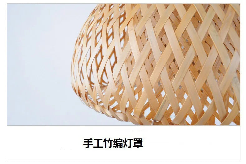 2025 Bamboo Pendant Lamps Hand Knitted Chinese Style Weaving Hanging Lamps 26cm Restaurant Home Decor Lighting Fixtures HOT