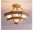 Semi-Flush Copper Ceiling Lamp Outdoor Style D46cm H35cm Living Room Atmosphere Simple Restaurant Balcony Study Ceiling Light
