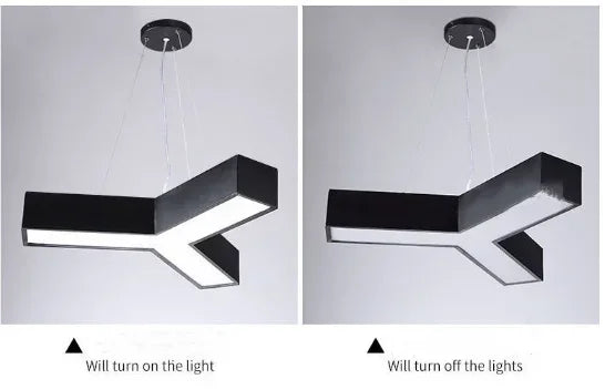 Creative Hexagonal Led Lamps Office Chandelier Round Simple Y-shaped splicing Special-Shaped Chandelier Gym Office Light