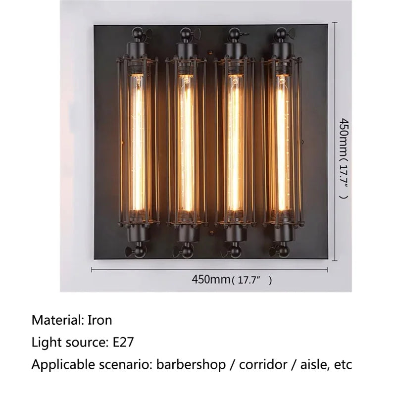 WPD Indoor Wall Lamps Fixtures LED Black Light Classical Lighting Loft  Sconces for Home Bar Cafe