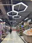 Modern minimalist geometric pendant lights, for dining room, gymnasium, LED hollow pendant lights, supermarket circular lights