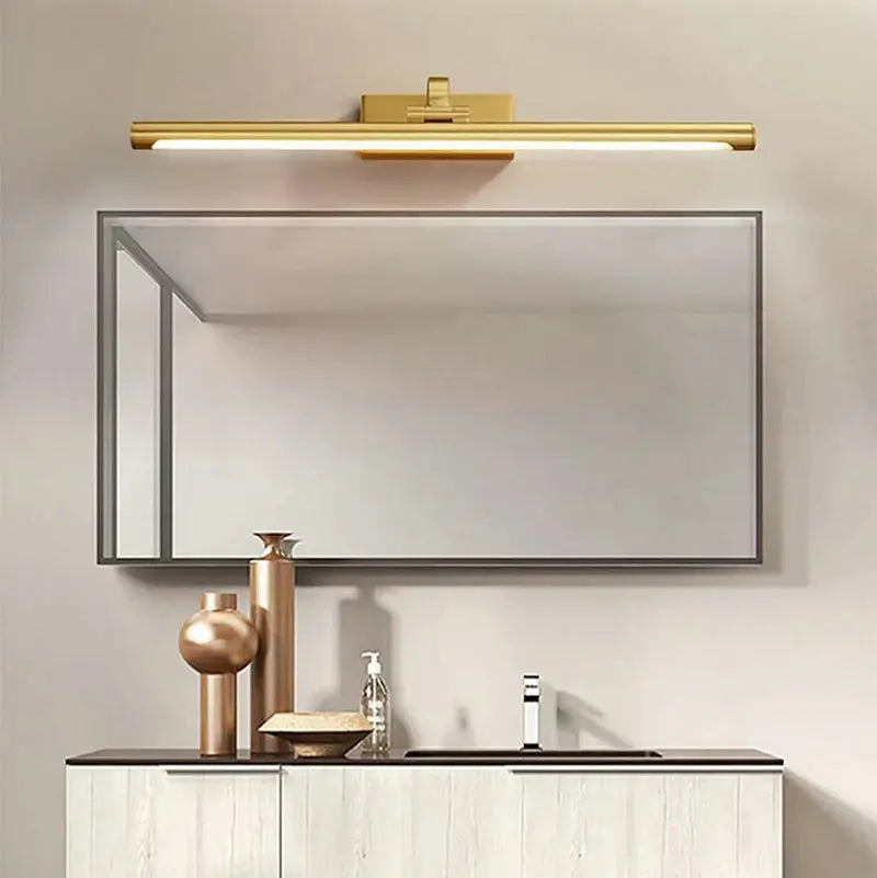 Modern Gold Copper Wall Light Rotatable Mirror Bathroom Bedroom Sconce Brass Simple Lamp GN421TN
