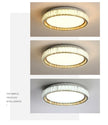 ‌Modern Luxury Dimmable Crystal Ceiling Light K9 Crystals Golden Ring Chandelier for Bedroom Living Room Dining Room LED Fixture