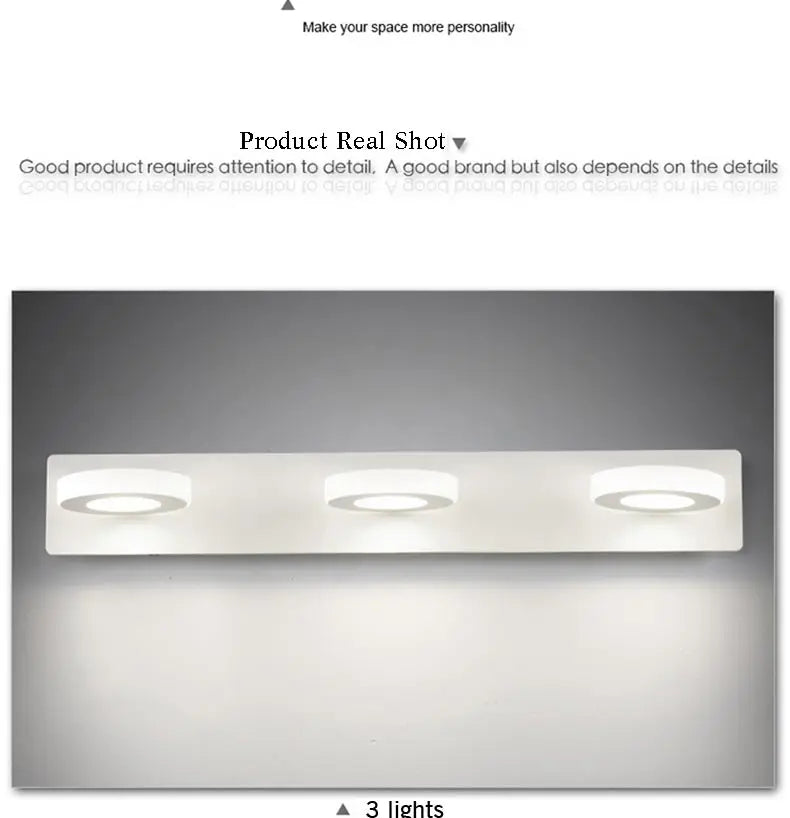Modern Stair Led Wall Lamp Kitchen Bathroom Mirror Light Fixture Decor Bedroom Home Lighting White Metal Acrylic Sconce 110-220V
