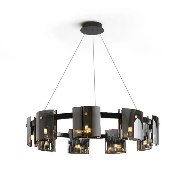 2026 Pendant Light For Bedroom Living Room Kitchen Dining Table Bar Home Decor Modern LED Glass Tile Suspension Lamp Smoke Gray