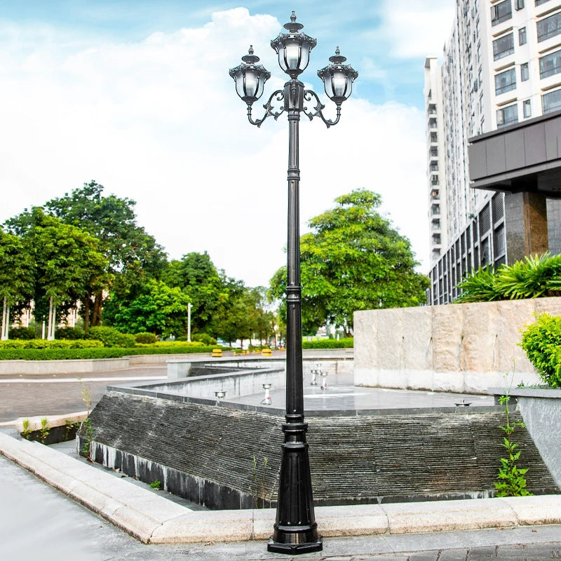 (H≈2.3M)Courtyard Street Lamp Community High Pole Lamp Outdoor Waterproof Lawn Lamp Villa Outdoor Retro Courtyard Lamp Landscape
