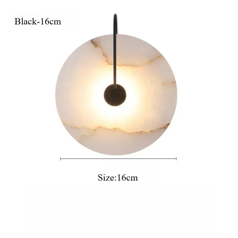 Modern LED Marble Wall Sconce Light Fixture Alabaster Lamp Living Room Bedroom Bedside Home Art Decoration Stone Decor Indoor