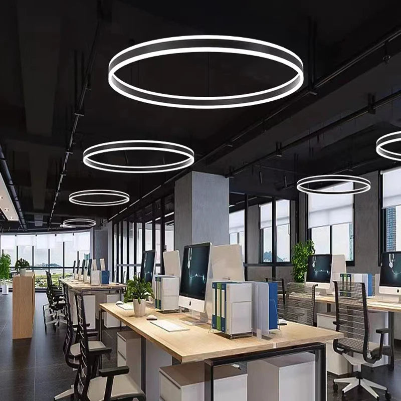 Modern Ring LED Chandelier Dimmable for Tables Dining Living Room Bedroom Kitchen Island Pendant Lamp Home Decor lusters Fixture