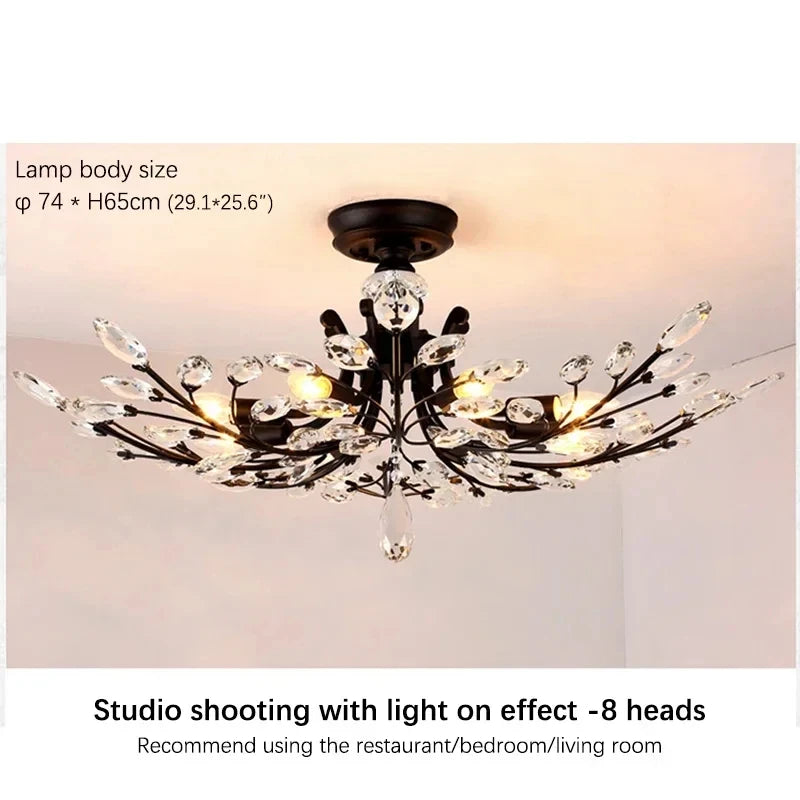 VIOLET Modern Crystal Ceiling Light American Country LED Creativity Living Room Dining Room Bedroom Coffee shop clothing store