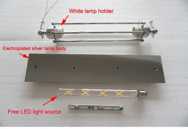 American Industrial Electroplated silver Vintage Wall Lamp 8W Led Wall Light Bedroom Cafe Restaurant Bedside Wall Light