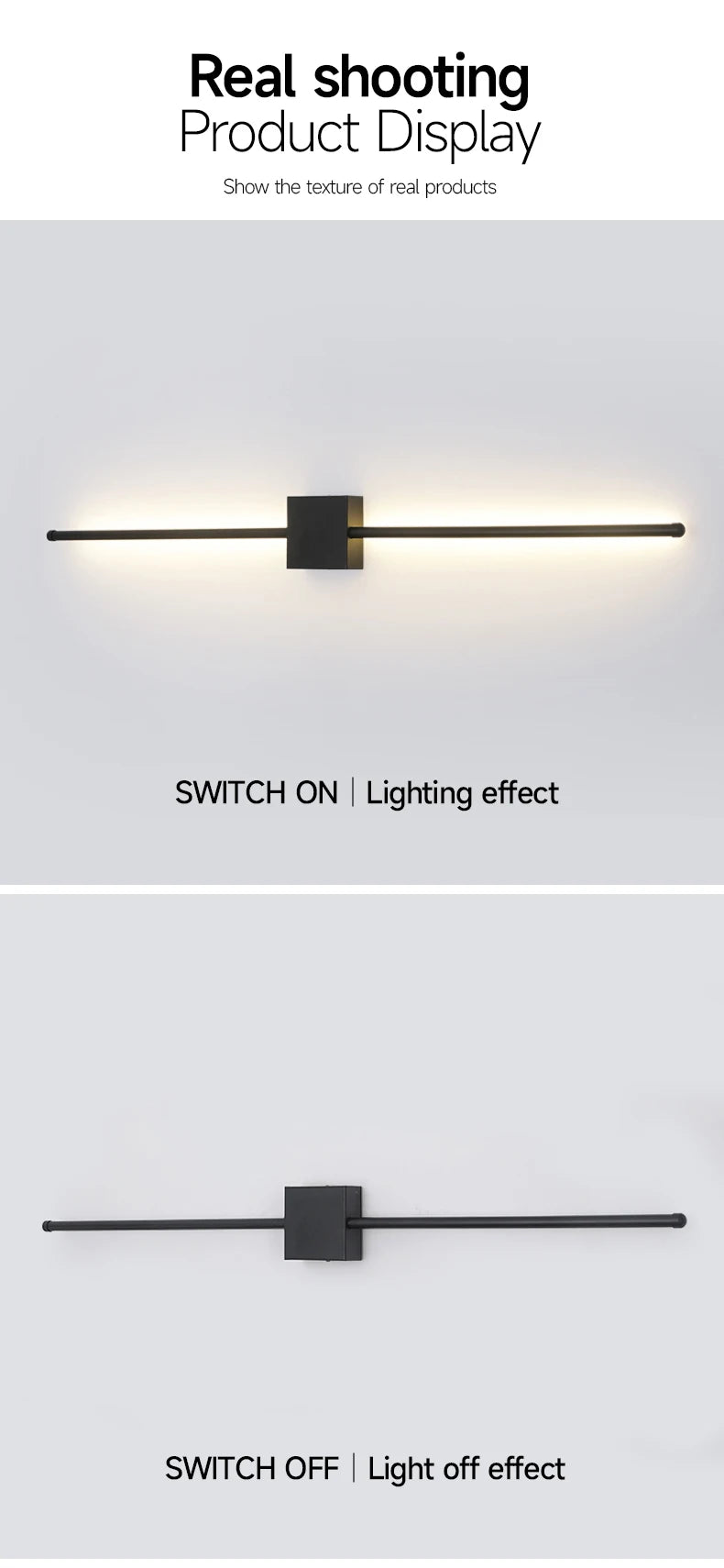 Modern LED Wall Lamp Minimalist Led Light Bedroom Bedside Long Strip Wall Sconces Living Room Sofa Home Indoor Lighting Fixture