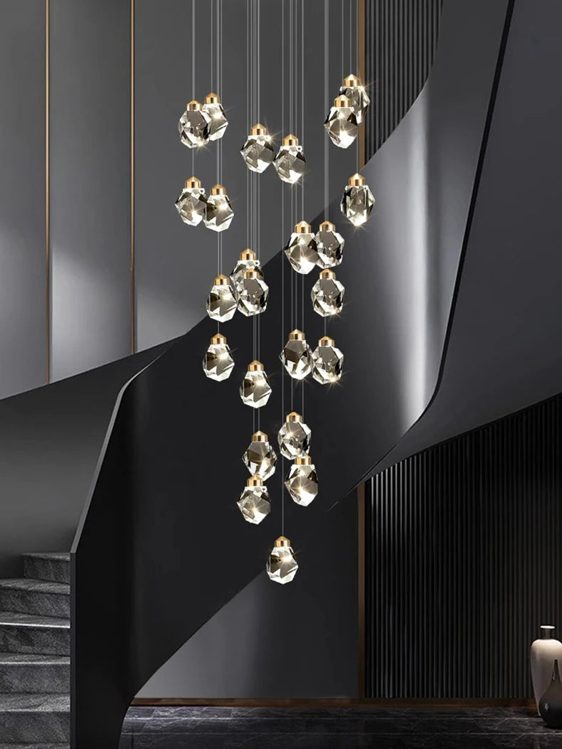 Modern home decoration crystal chandelier, stair Pendant lamp, living room Pendant lights, interior lighting