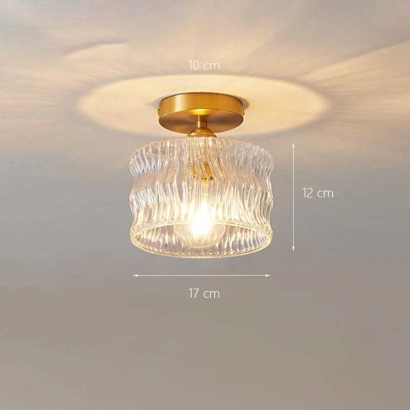Modern Pendant Ceiling Lamp with Glass Shade for Kitchen Aisle Balcony Bedroom Home Art Deco Led Ceiling Lights Fixtures E27