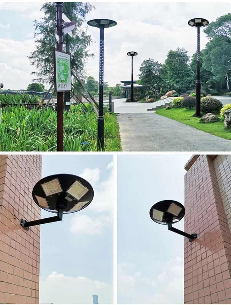 Solar Street Light 300W 400W 500W Waterproof Yard Lamp PIR Motion Sensor Garden Outdoor UFO Lighting with Remote