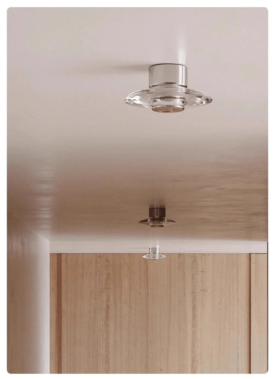 Modern Round Crystal Bedside Lamp Bedroom Living Room Italian LED Sconce Minimalist Art Circular Corridor Mirror Wall Lights