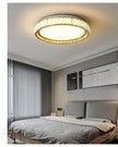 ‌Modern Luxury Dimmable Crystal Ceiling Light K9 Crystals Golden Ring Chandelier for Bedroom Living Room Dining Room LED Fixture