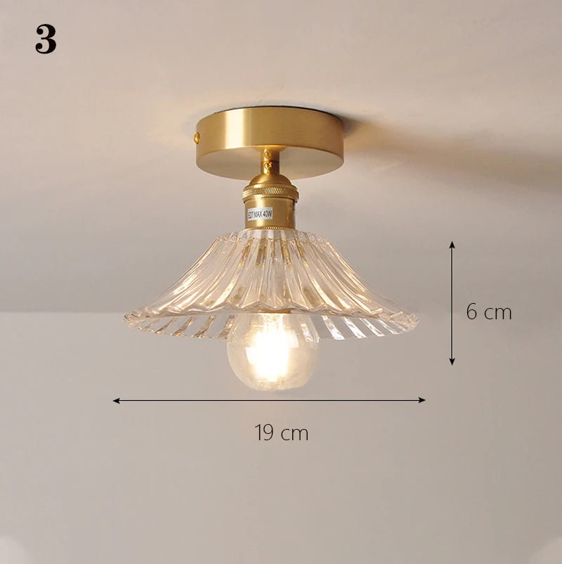 Modern Pendant Ceiling Lamp with Glass Shade for Kitchen Aisle Balcony Bedroom Home Art Deco Led Ceiling Lights Fixtures E27