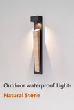 Waterproof Outdoor Wall Light Natural Stone Exterior IP65 Weather-Resistant Lighting for Garden Porch Balcony Villa & Patio Deco
