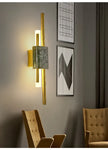 Luxury Green White Marble Wall Lamp Living Room Lobby Bedroom Golden Decor Bedside Sconce Hotel Aisle Staircase Led Light 6W