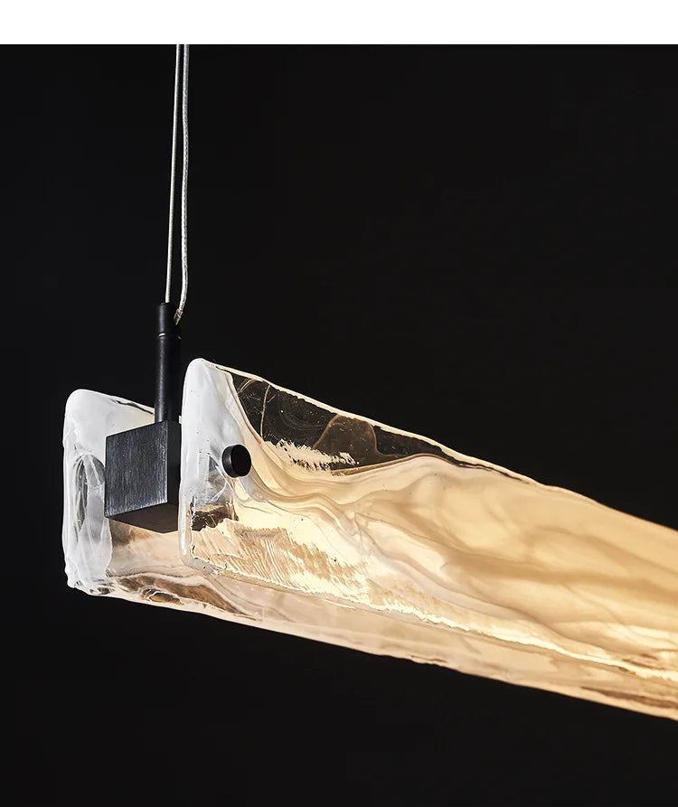 Restaurant long cloud glass chandelier Nordic creative living room dining table bar art lamp