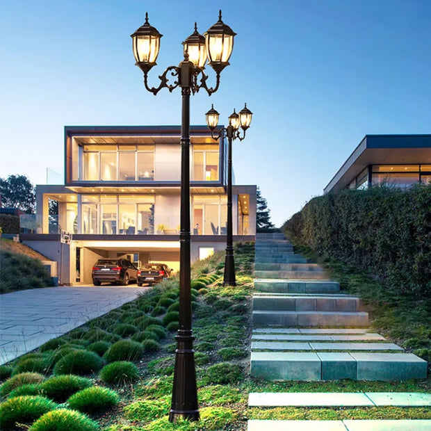 Waterproof high LED retro outdoor landscape courtyard 3m European style outdoor lawn lamp villa household garden street lighting