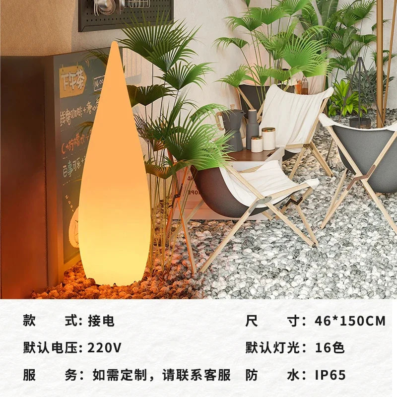 Water Drop Solar Outdoor Camping Lantern for Sunset Ambience Decoration Windproof Portable Camp Light for Tent Yard Garden