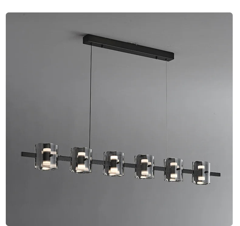 Modern Hanging Led Pendant Lights For Dining Room Kitchen Island long Bar Chandeliers decoration home decor Black light fixtures