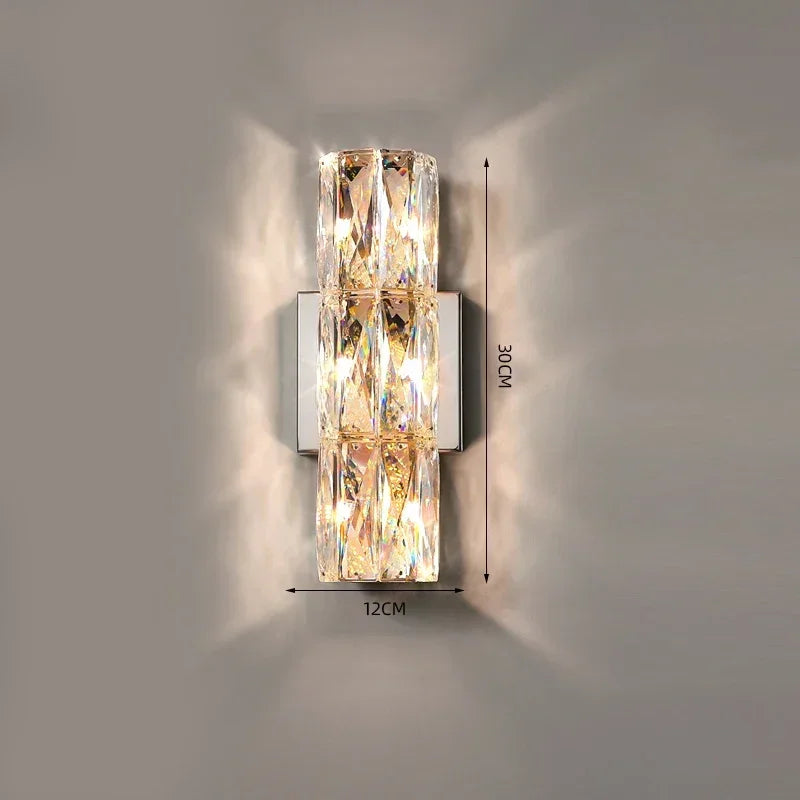Modern High-end Crystal Wall Light Nordic Living Room Bedroom Bedside Long Wall Lamp Hotel Villa Corridor Bracket Light