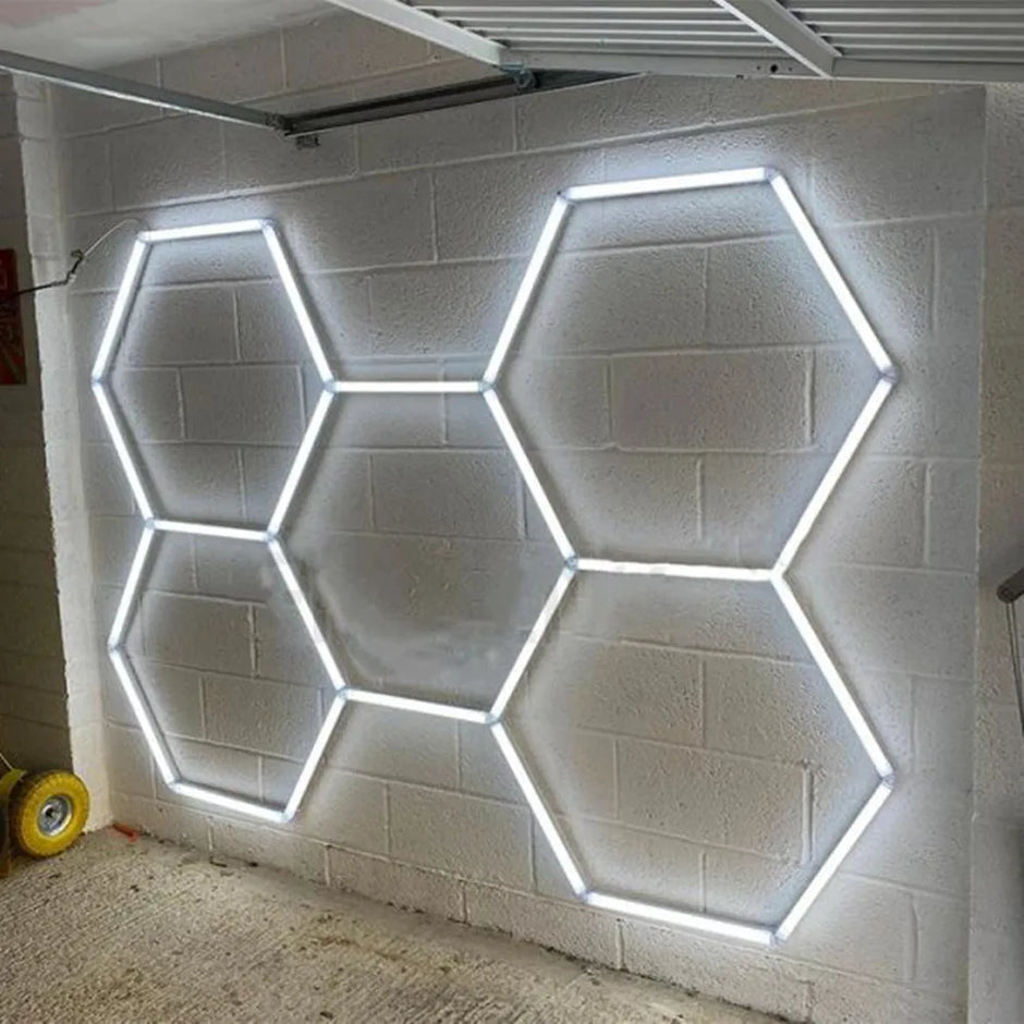 Hexagon LED Light for Garage Ceiling Auto Car Body Repair Workshop Barbershop Hair Salon Gym - Customized Lighting Lamp