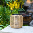 Waterproof Rattan Solar Lantern Solar Powered Bamboo Frame Bamboo Chandelier Lamp Standing/Hanging Weaving Lantern
