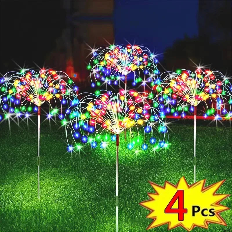 200LED Solar Garden Lights Waterproof Outdoor Lighting Solar Firework Light Lawn Pathway Garden Decoration