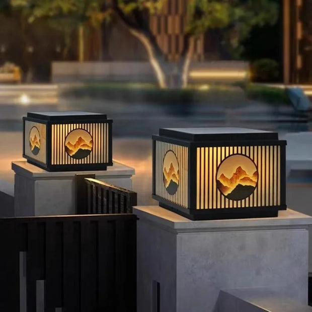 Modern Solar Column Headlights Floor Lamp Minimalist Entrance Column Table Light Outdoor Waterproof Courtyard Villa Walls Garden