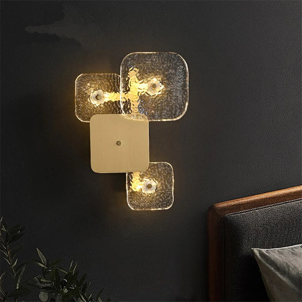 Modern Gold Full Copper Glass Living Room Wall Lamps Hotel Lobby Aisle Villa Bathroom Bedroom Home Art Deco Wall Lights