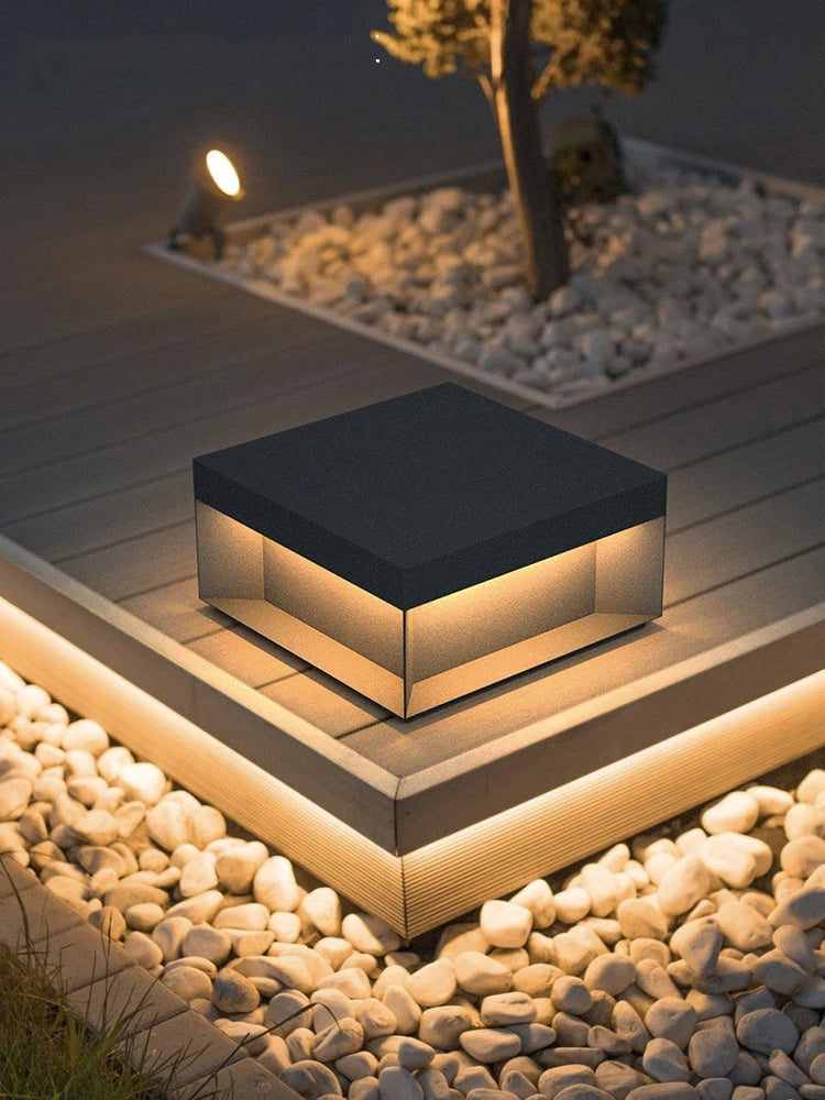 Modern Stainless Steel Door Post Lamp Villa Door Pillar Lamp Outdoor Waterproof Garden Lawn Lamp Landscape Lighting