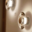 Modern Round Crystal Bedside Lamp Bedroom Living Room Italian LED Sconce Minimalist Art Circular Corridor Mirror Wall Lights