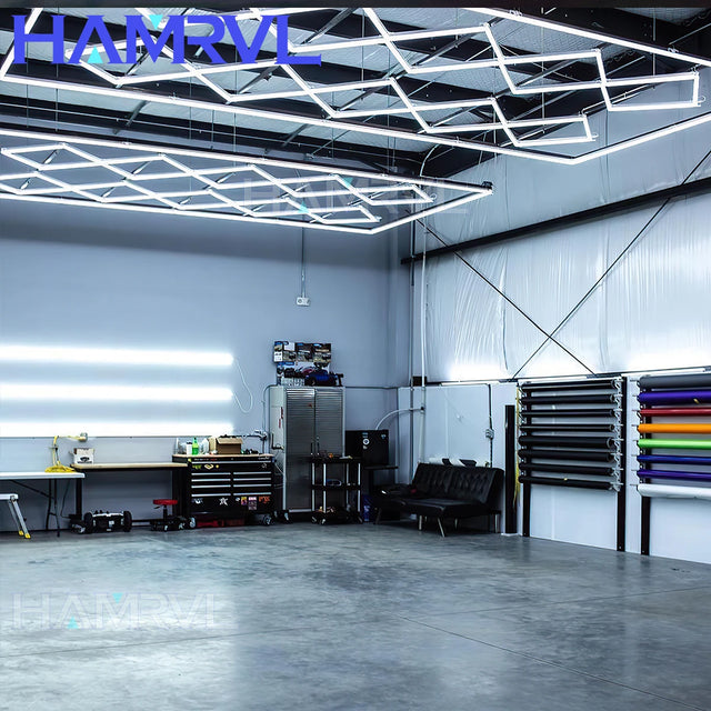 Diamond LED Ceiling Light Hexagonal Design Suitable for Garage Barber Shop Gym Exhibition Hall Ceiling Light Decoration Lighting