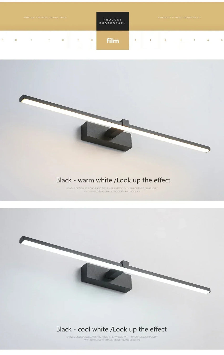 Modern LED Vanity Mirror Wall Light for Bathroom Makeup Mirror Headlamp Indoor Lighting Fixture Sconce Decor