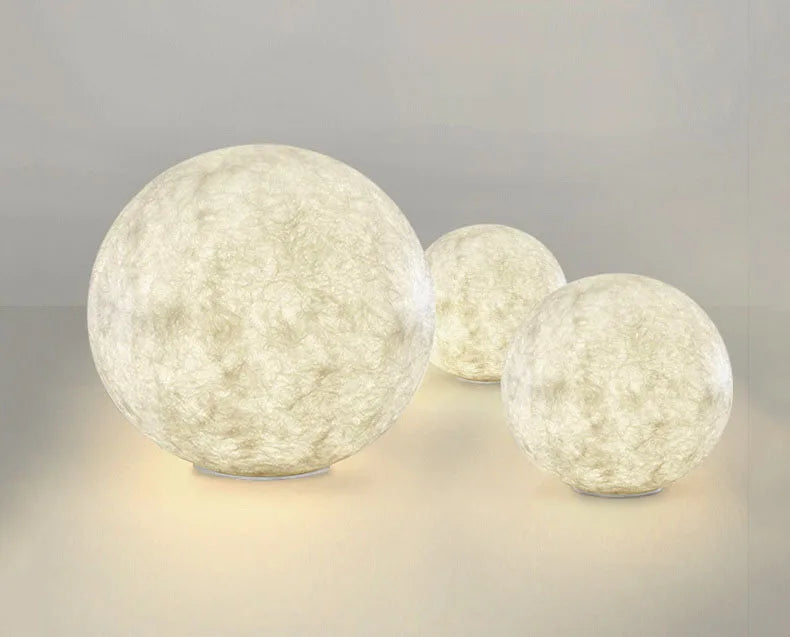 Resin Fiber Outdoor Lunar Lawn Lamp Round Waterproof Atmosphere Lamp Garden Ground Plug Landscape Lighting