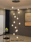 Nordic luxury White Magic bean Design glass LED Chandelier Lighting lustre Hardware Ceiling Duplex staircase Attic luminaire