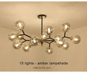 LED Glass Ball Chandelier Pendant Light for Indoor Decorative Lighting - Living Room Bedroom Dining Room