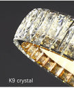‌Modern Luxury Dimmable Crystal Ceiling Light K9 Crystals Golden Ring Chandelier for Bedroom Living Room Dining Room LED Fixture