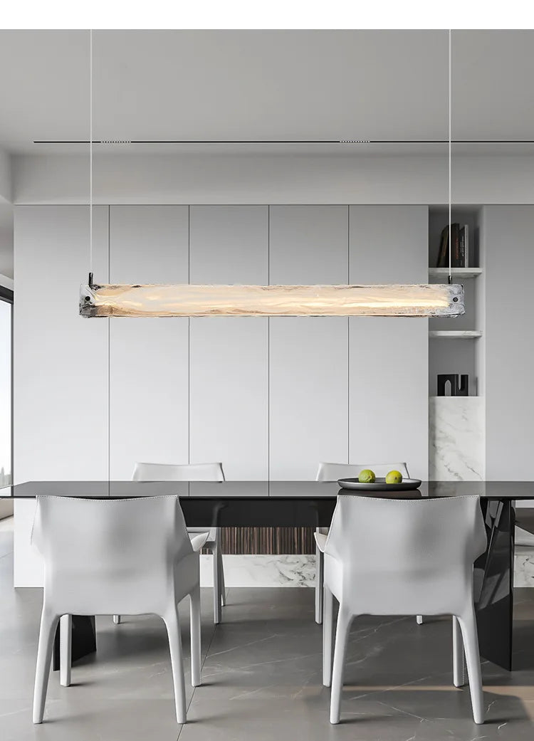 Restaurant long cloud glass chandelier Nordic creative living room dining table bar art lamp