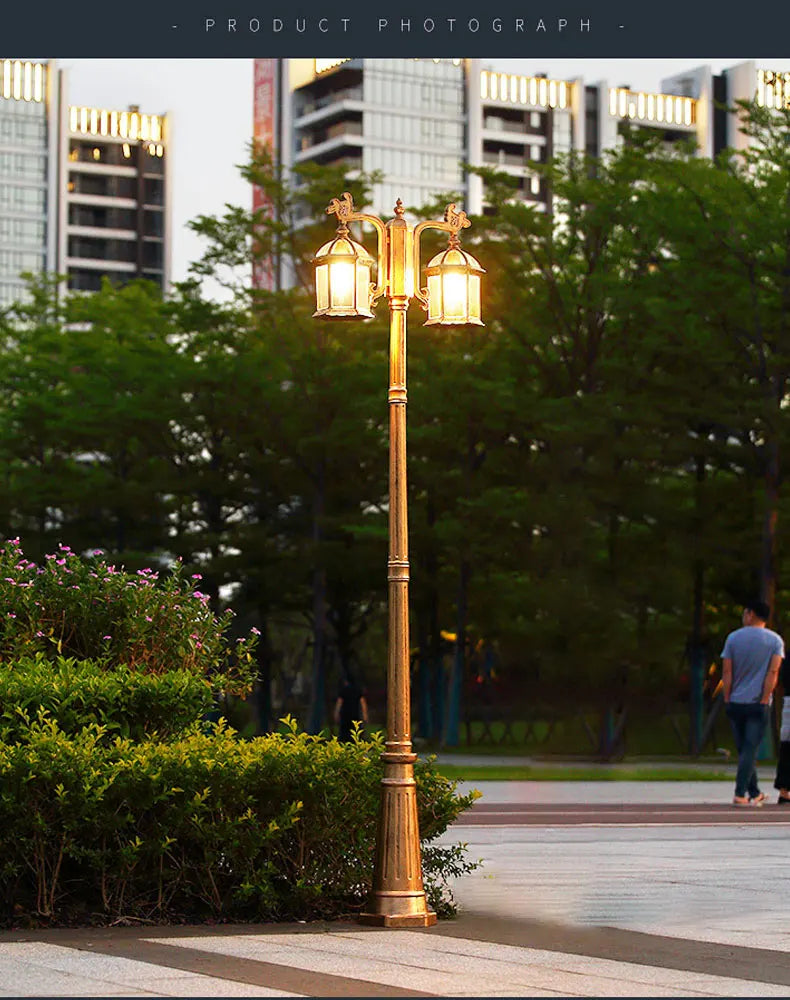 Led Villa Garden Outdoor Waterproof Household Retro Double Head Community Outdoor Courtyard Street Lamp ≈230CM